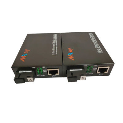 Rj45 Ethernet To Fiber Media Converter WDM Bidi 20km Single SC