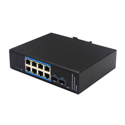 Managed Industrial Gigabit Ethernet Switch 2 SFP Port Auto MDIX Wall mounting