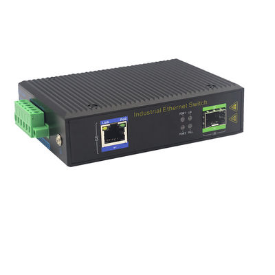 DC 48V Industrial Gigabit Ethernet Switch 1 SFP Port 1 POE Port LC port 1000Mbps