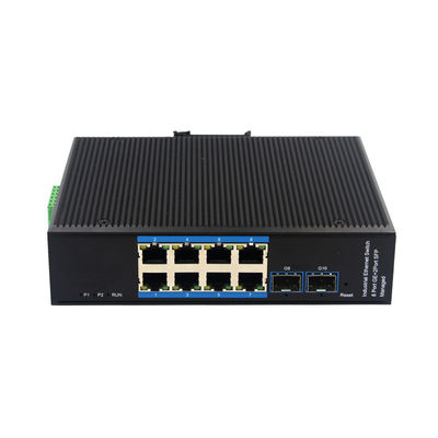 Managed Industrial Poe Switch 8 Port 802.3ad LACP ERPS 8 POE Port 2 SFP Ports Switch