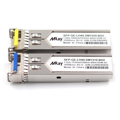 Single Mode SFP Transceiver Modules Tx1310 Rx1550nm 40Km LC DDM