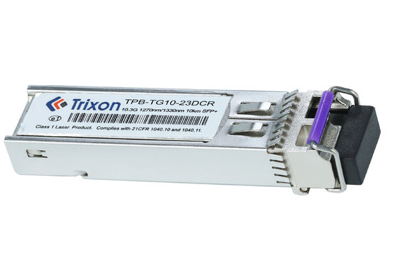 TPB-TG10-23DCR 10G 10km TX1270nm,RX1310nm BIDI LC Connector SFP+ Transceiver Module MSA SFF-8472 Compliant